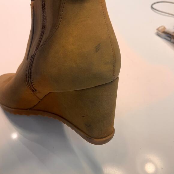 NEW Soul Naturalizer Brown Haley West Round Toe Zipper Wedge Bootie Size 12 - Picture 11 of 12